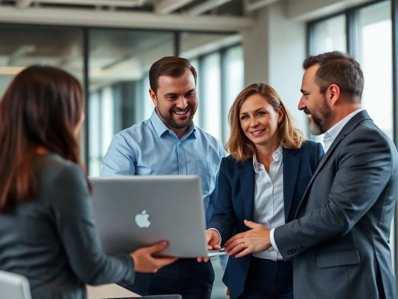 Consultant iTakecare avec un client