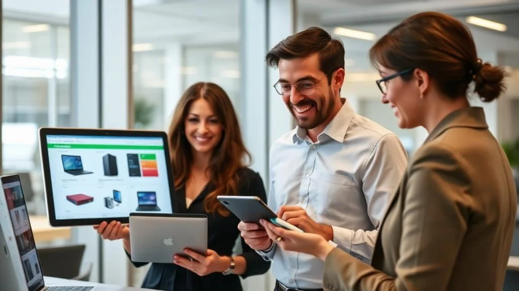 Employés choisissant leur équipement informatique
