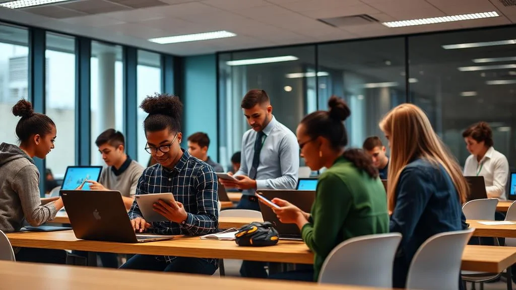 Salle de classe moderne avec technologie
