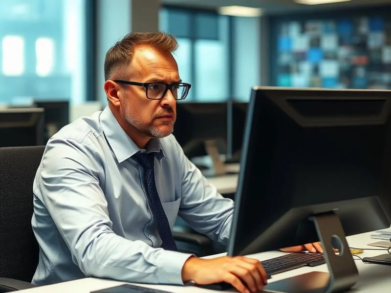 Dirigeant stressé face aux défis informatiques