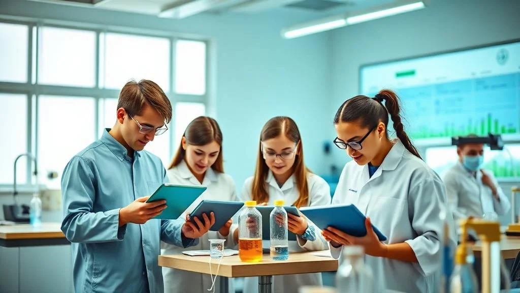 Cours de sciences avec tablettes pour collecte de données